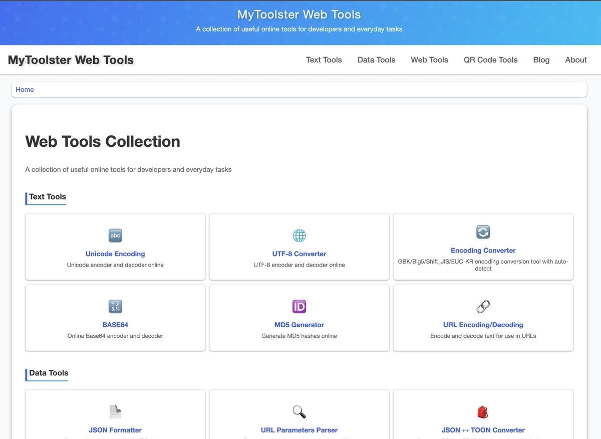 MyToolster web online tools screenshot