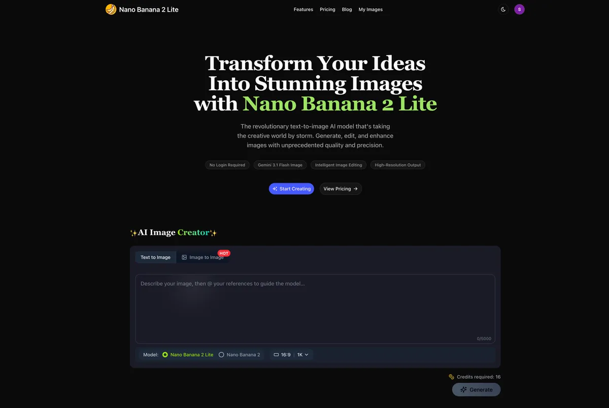 Nano Banana 2 Lite screenshot
