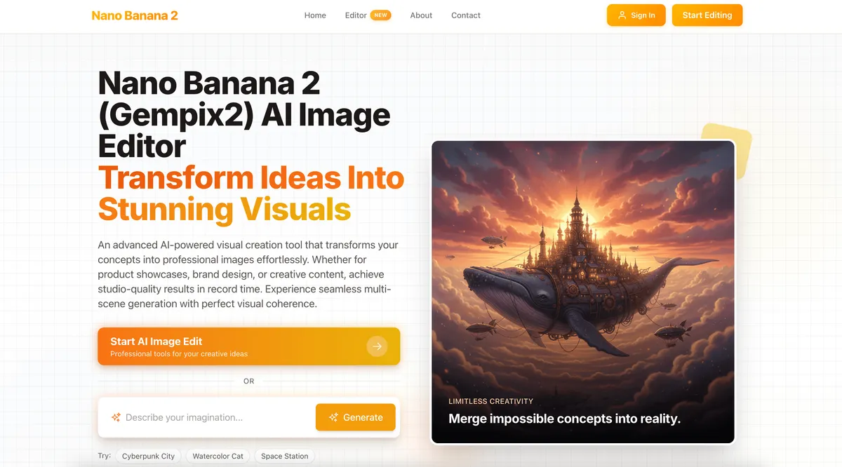 Nano Banana 2 pro- Ultra-Fast AI Image Editor with Perfect Consistency screenshot