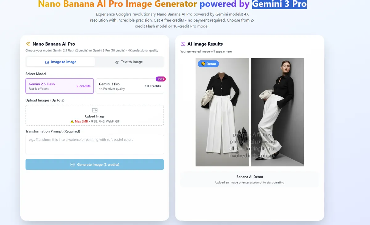 Nano Banana AI Pro screenshot