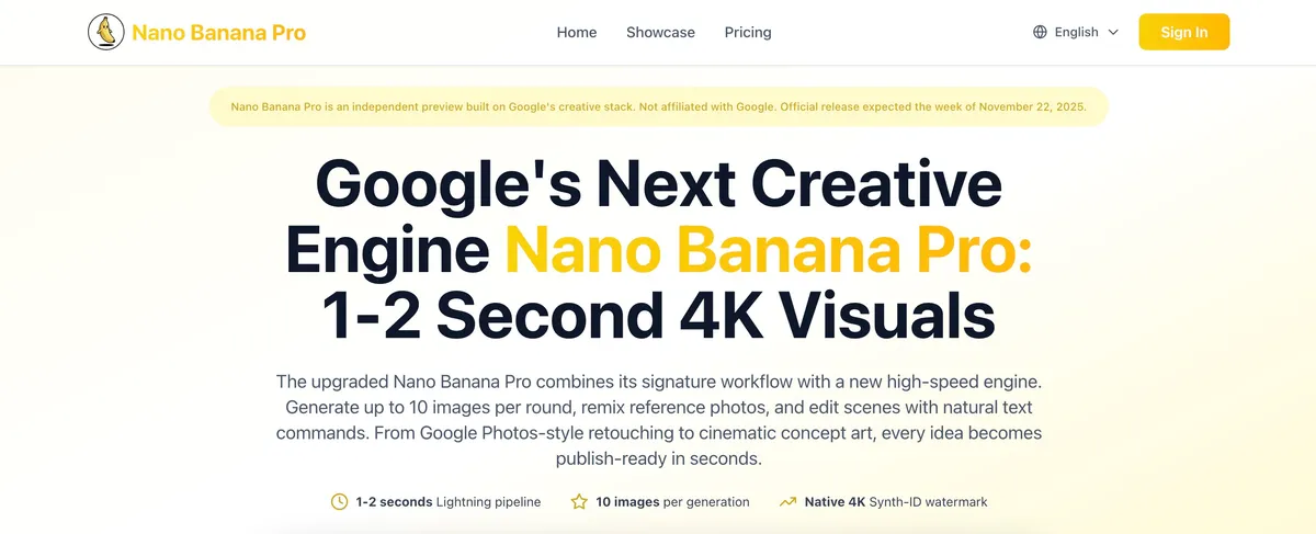 Nano Banana Pro AI Free screenshot