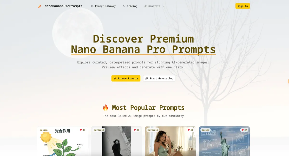 Nano Banana Pro Prompts screenshot