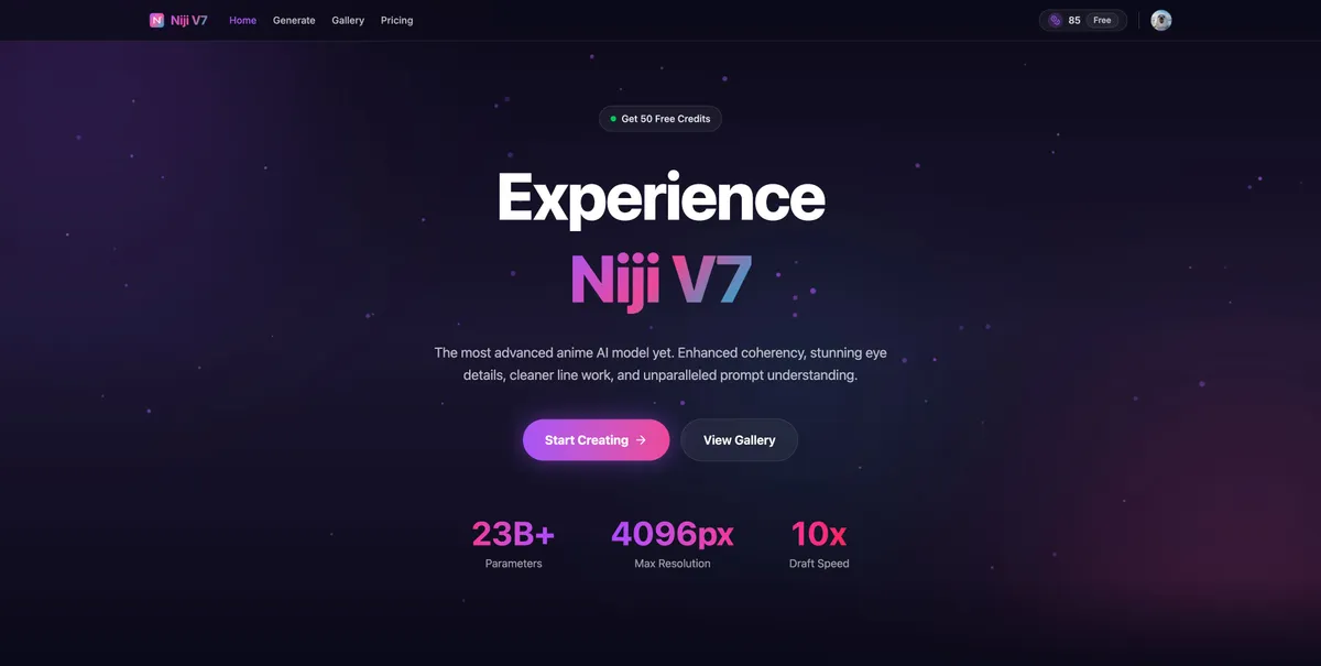 Niji V7 - Free AI Anime Generator screenshot