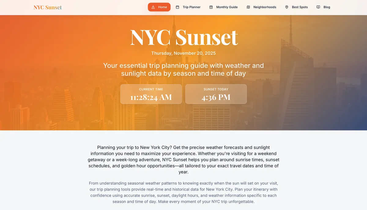 NYC Sunset screenshot