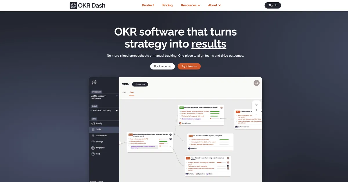 OKR Dash screenshot
