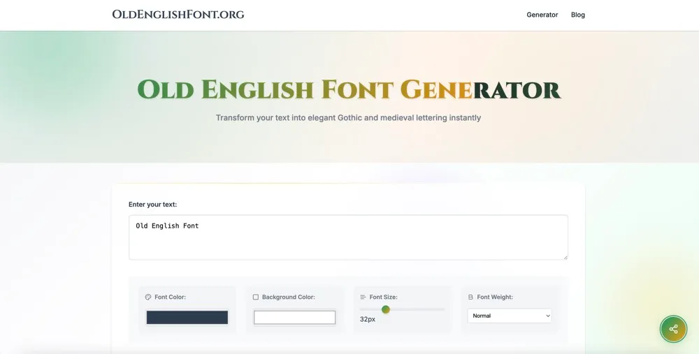 old english font screenshot