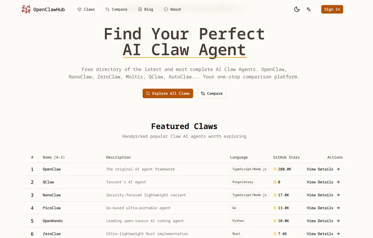 openclaw hub screenshot
