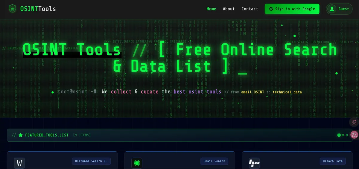 osint tools screenshot
