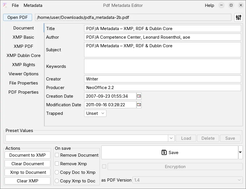 Pdf Metadata Editor screenshot
