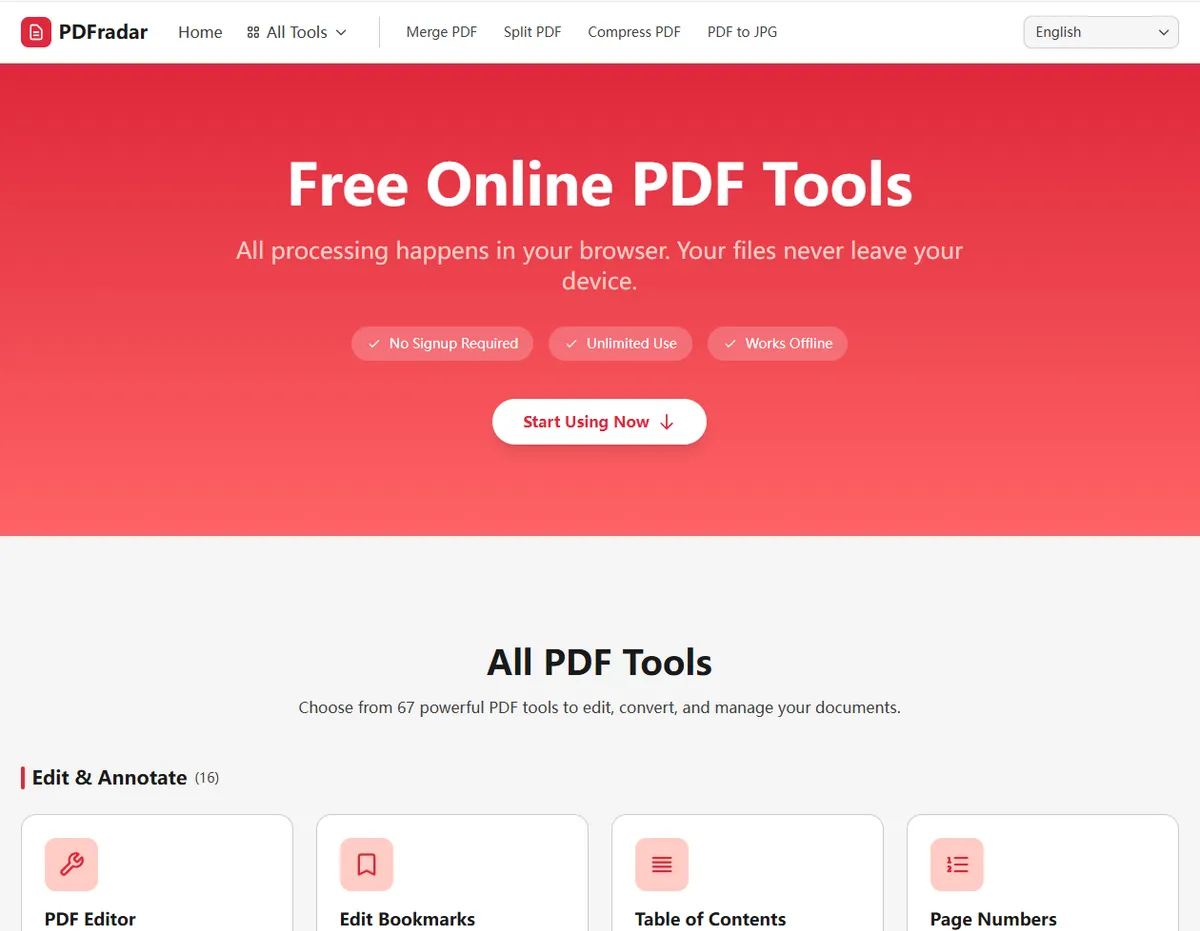 PDFradar screenshot