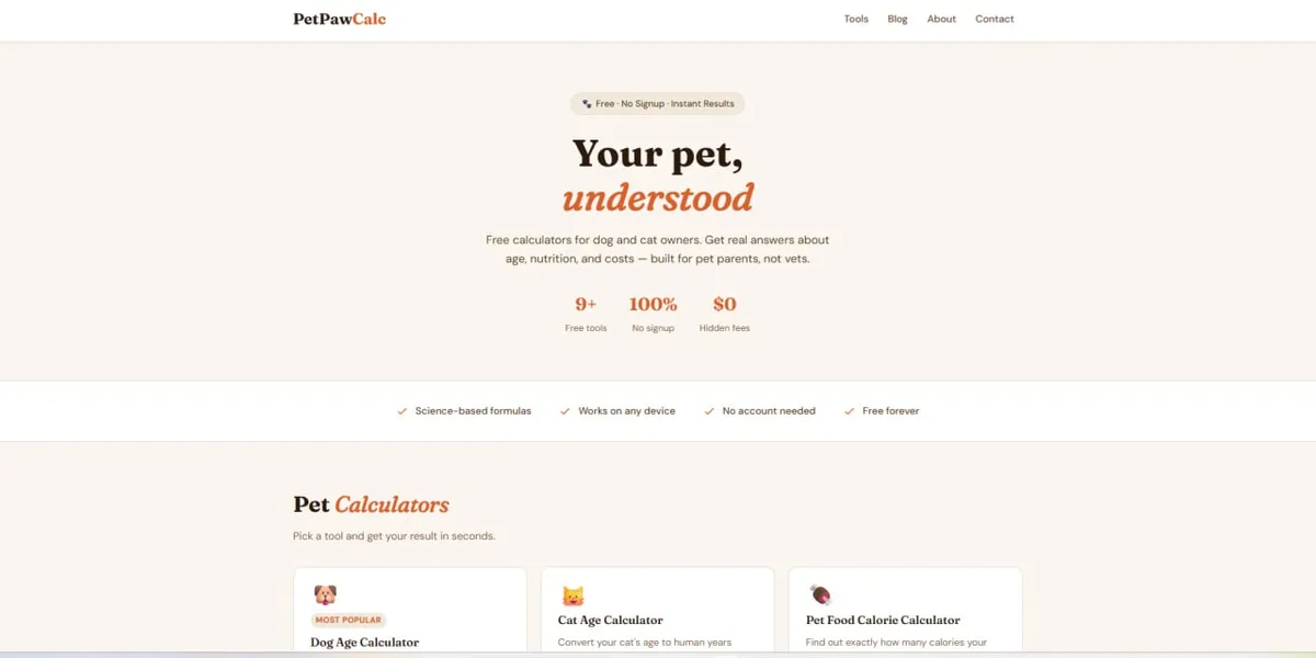 PetPawCalc screenshot
