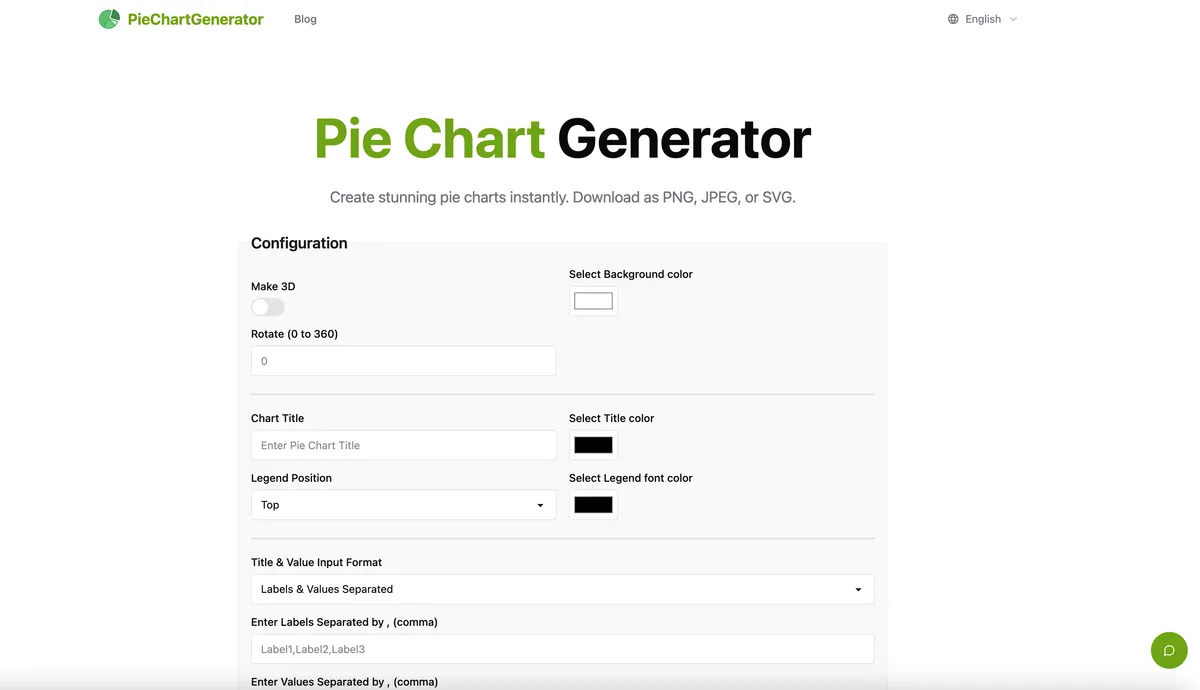 PieChartGenerator screenshot