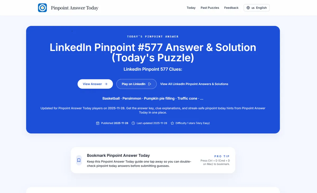 Pinpoint Answer Today screenshot