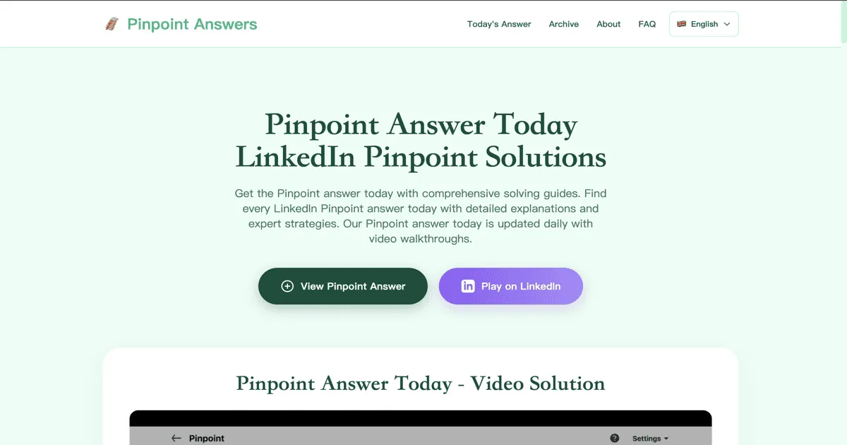Pinpoint Answer Today screenshot