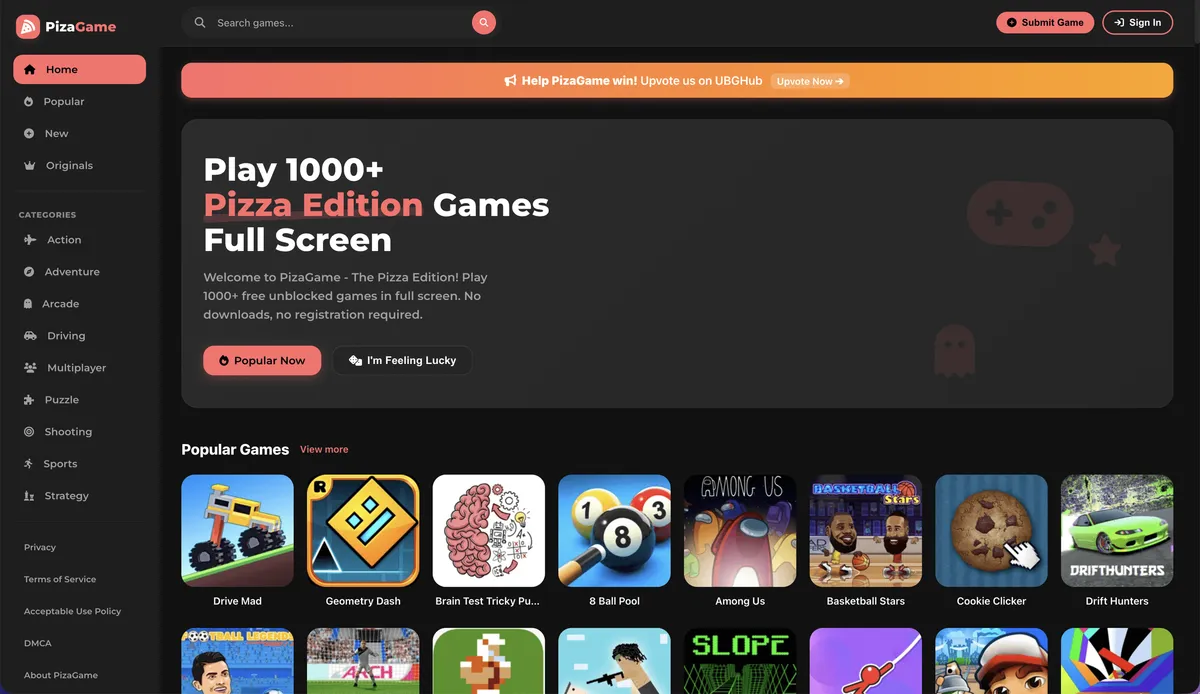 PizaGame - Pizza Edition Unblocked Games screenshot