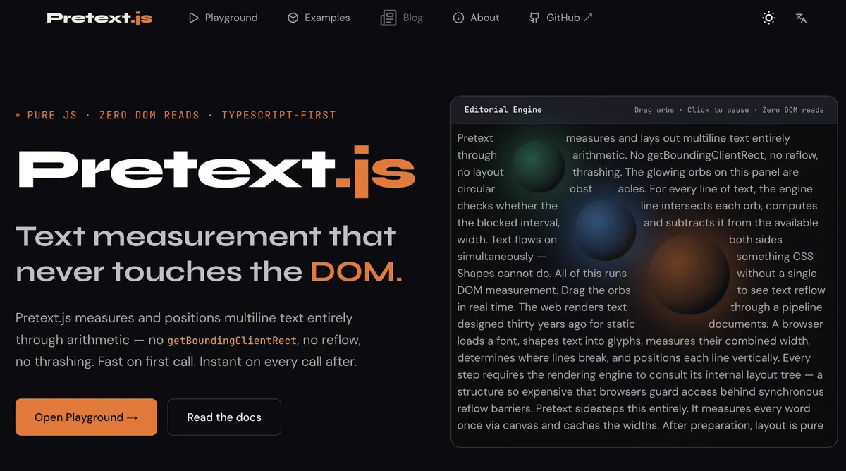 PRETEXT.JS screenshot