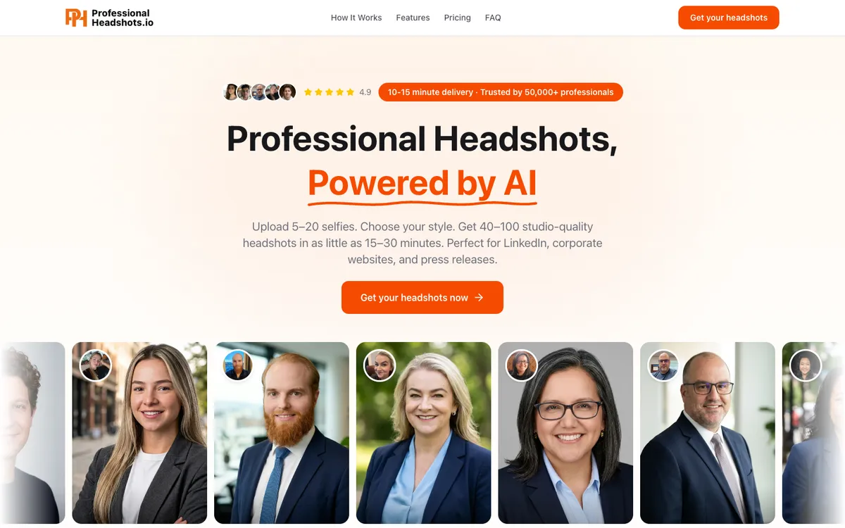 ProfessionalHeadshot.io screenshot