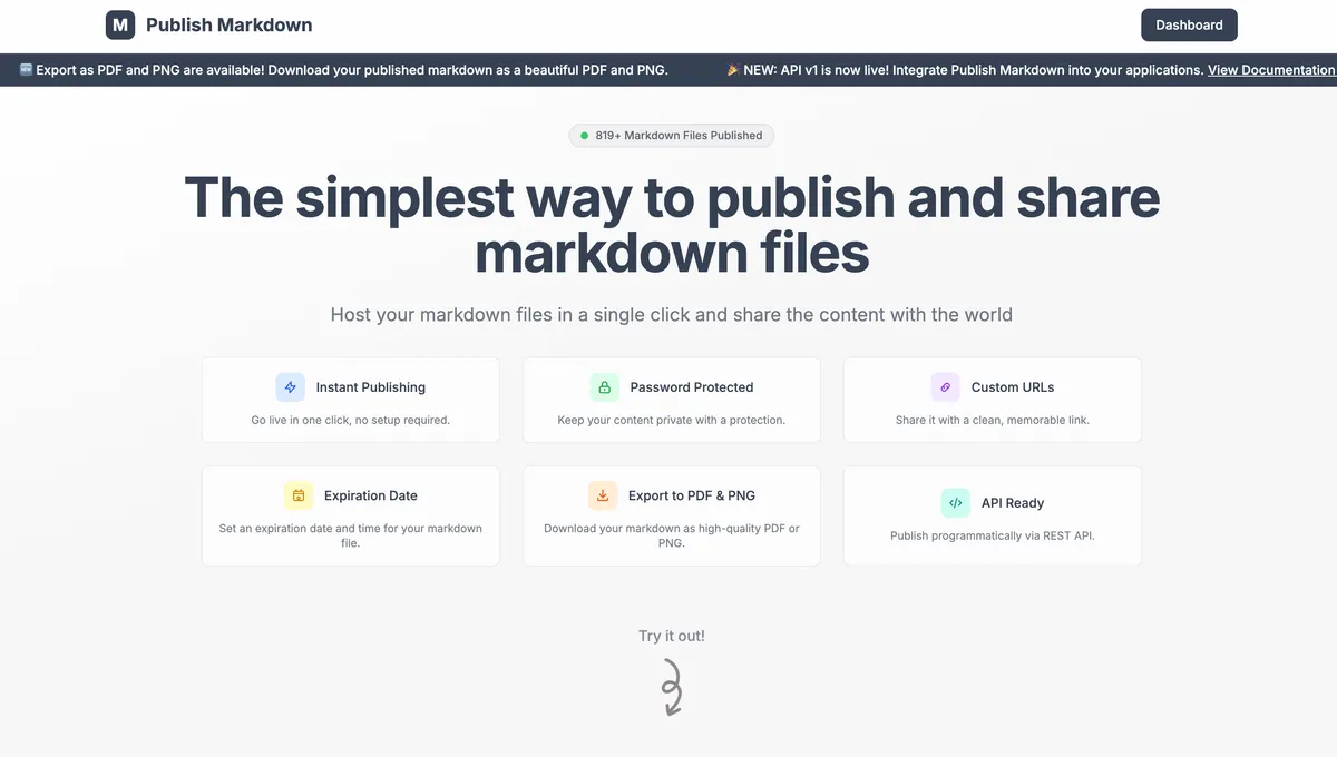 Publish Markdown screenshot