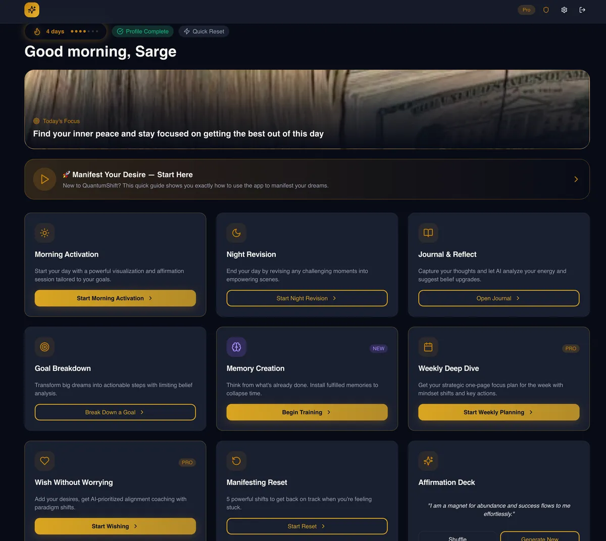 QuantumShift Coach screenshot