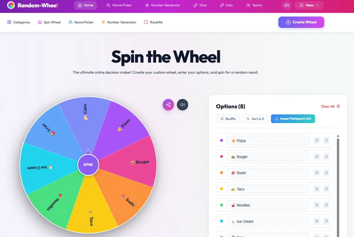 Random Wheel screenshot