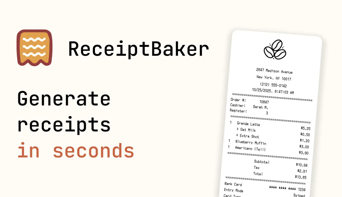 Receipt Baker screenshot