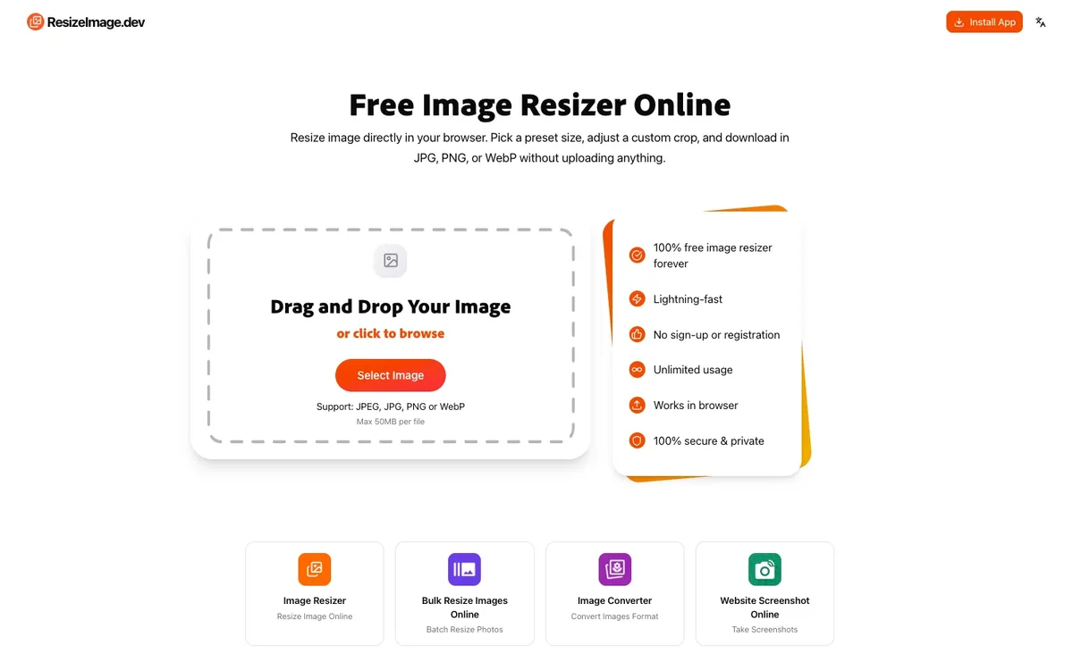 ResizeImage.dev screenshot