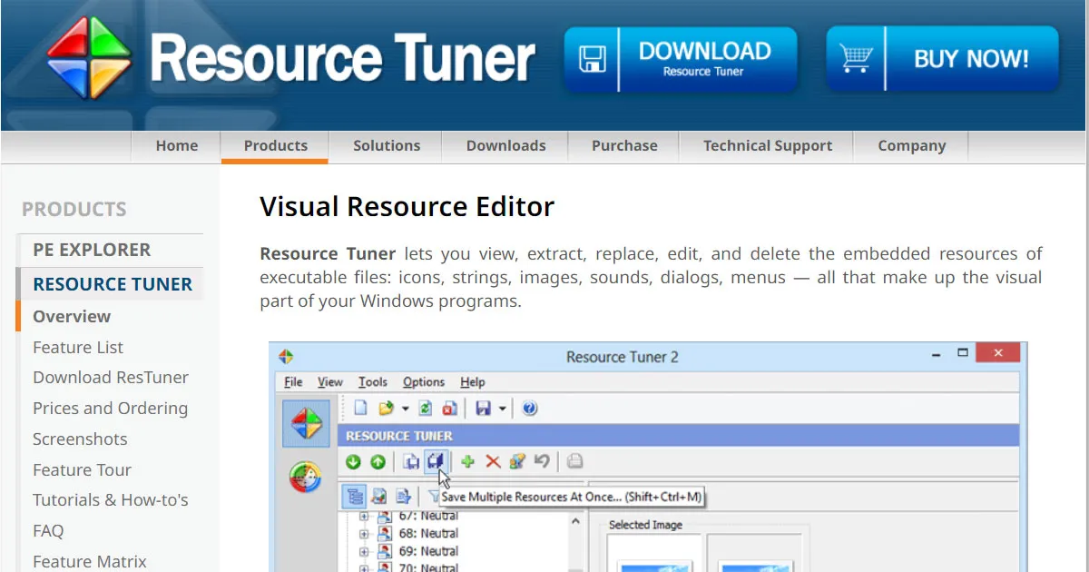 Resource Tuner screenshot