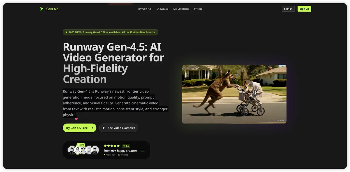Runway Gen-4.5 screenshot