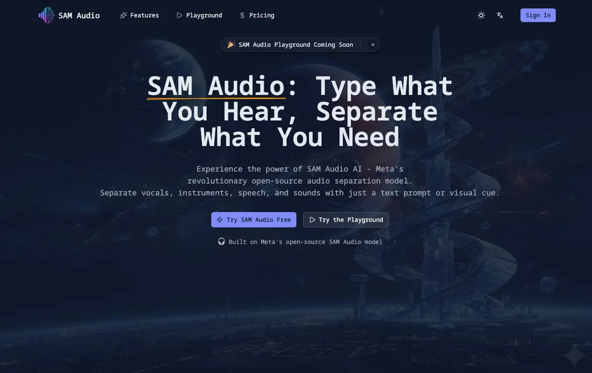 SAM Audio screenshot