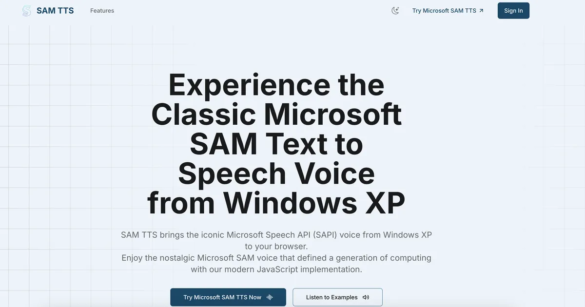 SAM TTS screenshot