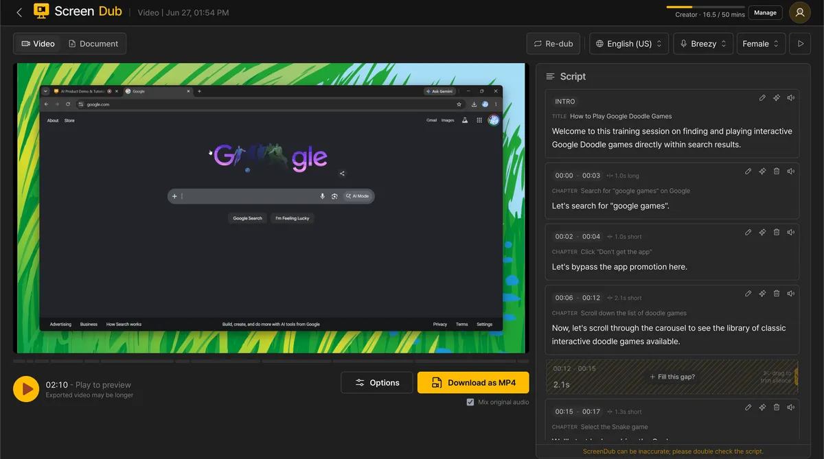 ScreenDub screenshot