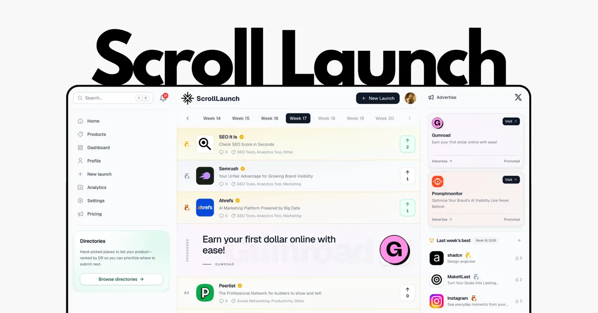 Scroll Launch screenshot