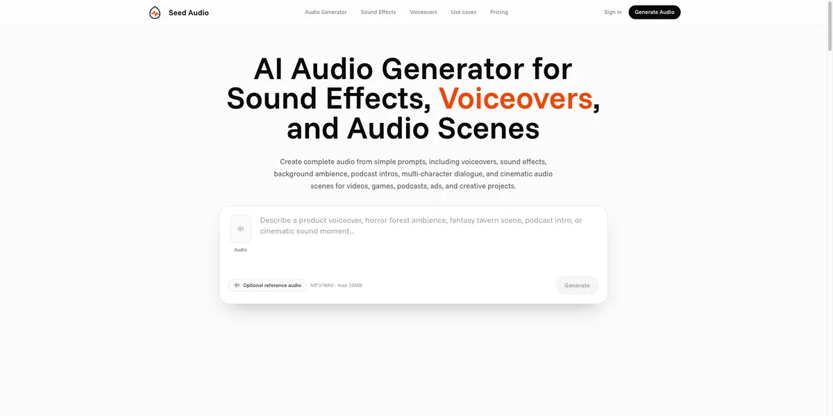 Seed Audio AI screenshot