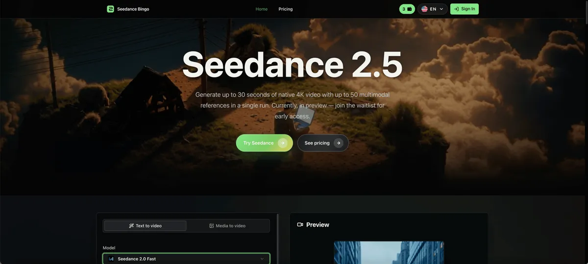Seedance 2.5 screenshot