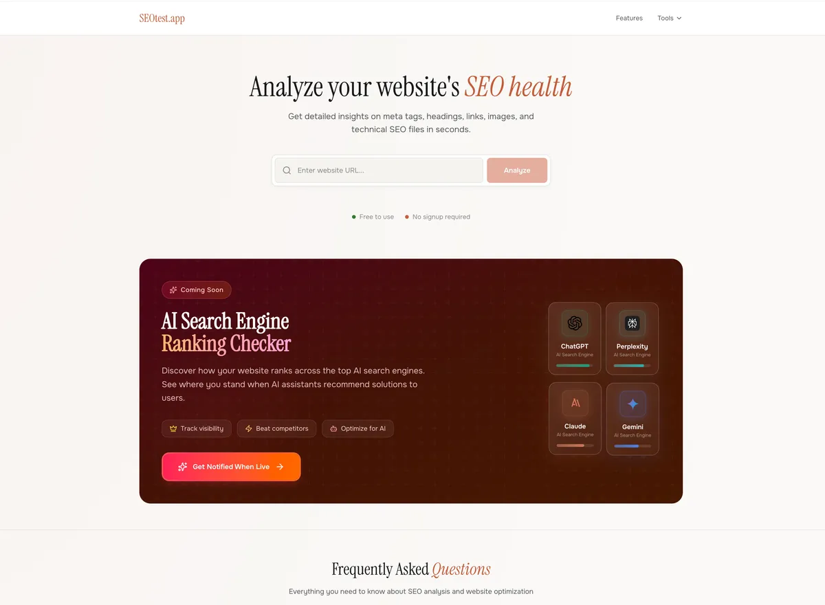 SEOtest.app screenshot