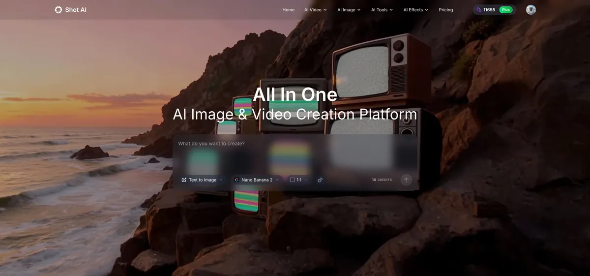 ShotAI - All-in-one AI image&video creation platform screenshot