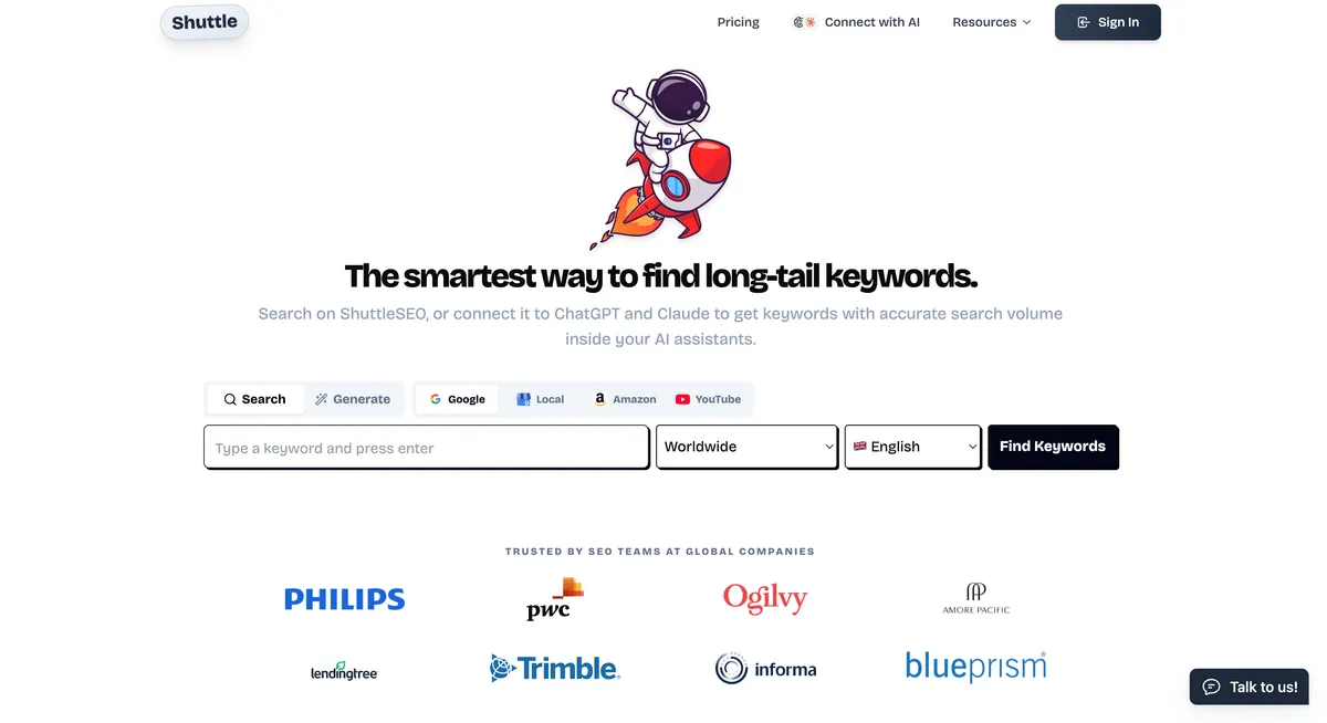Shuttle SEO screenshot