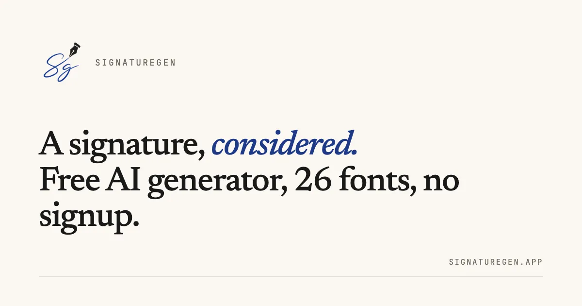 Signaturegen screenshot