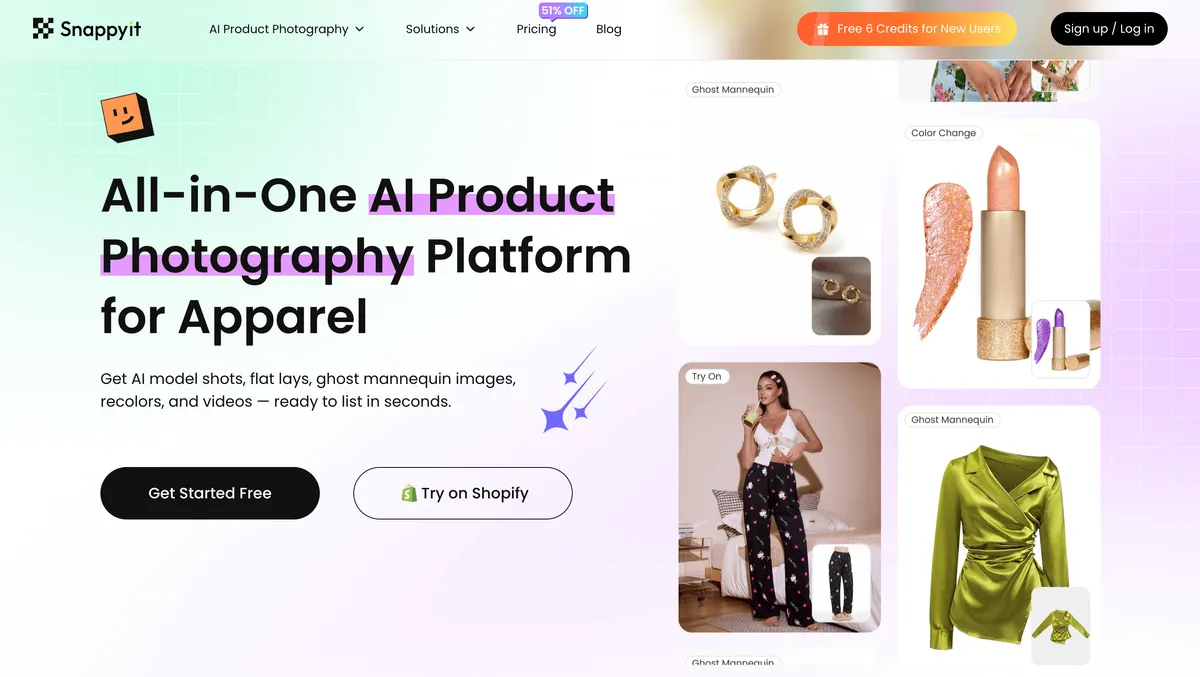 Snappyit - AI Product Photography Platform for Apparel screenshot