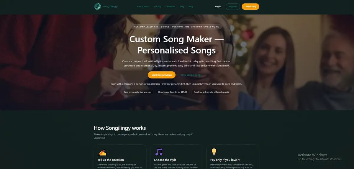 Songilingy - Personalized songs screenshot