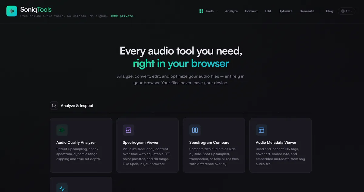 SoniqTools screenshot