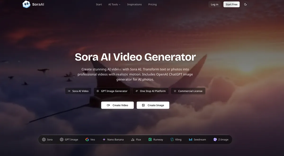 Sora AI Video Generator screenshot
