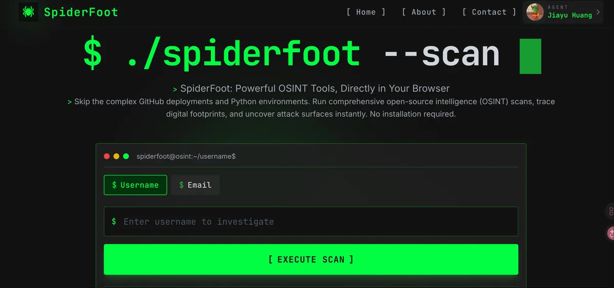 SpiderFoot screenshot