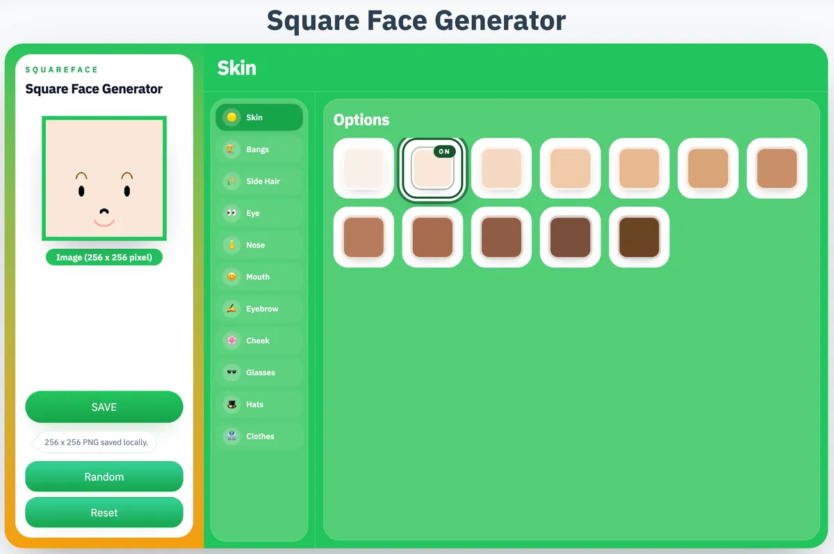 Square Face Generator screenshot
