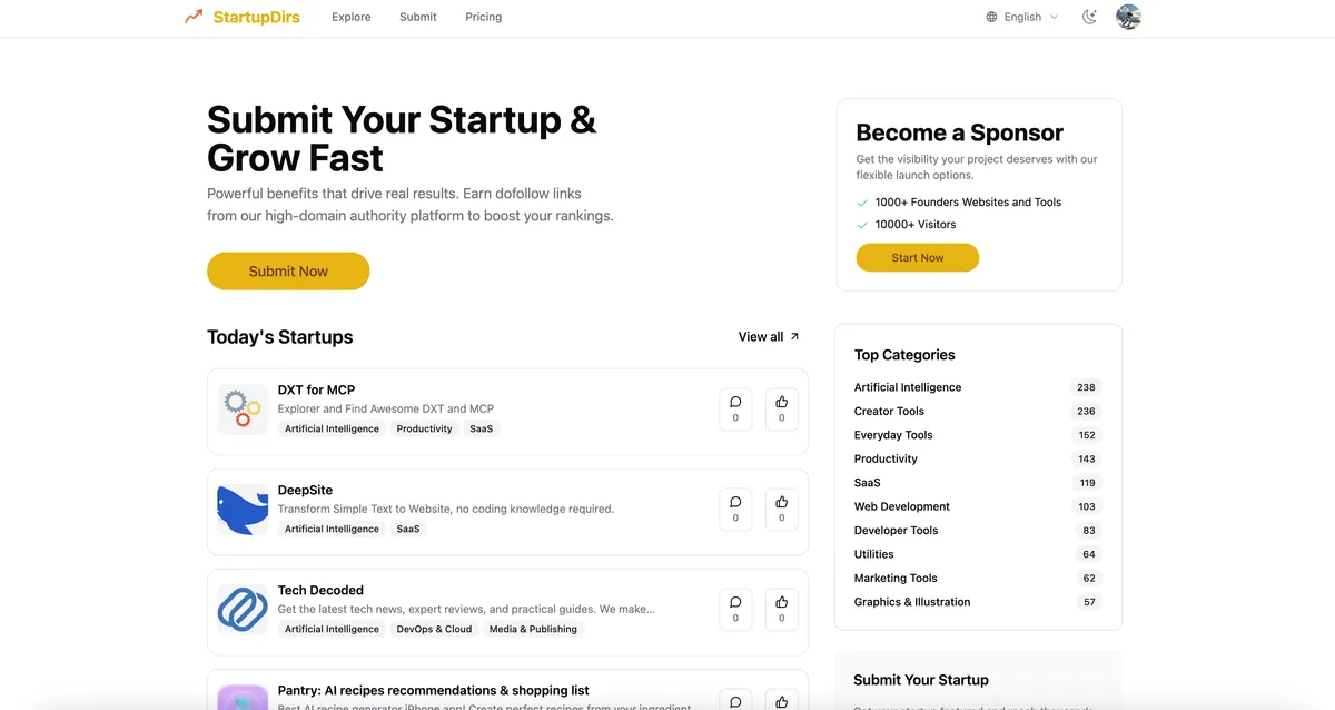 StartupDirs screenshot