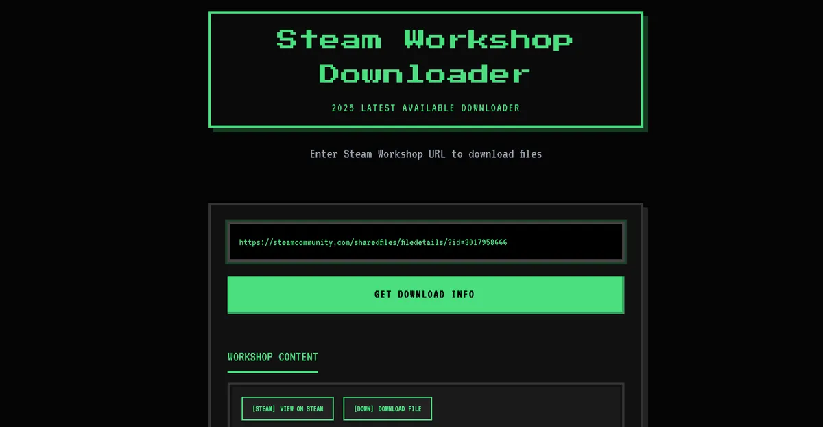 steam workshop downloader screenshot