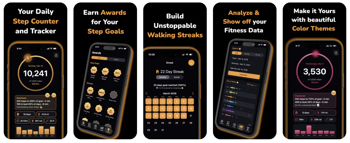 StepGoals (iOS) - Pedometer Step Counter screenshot