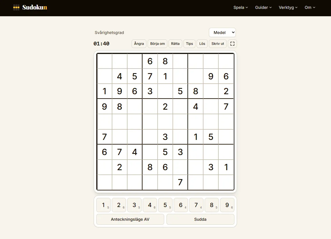 Sudokun screenshot