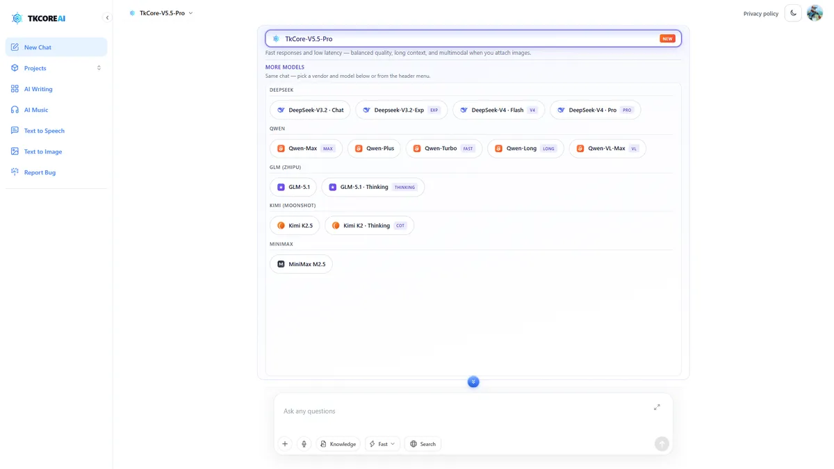 TKCORE AI screenshot