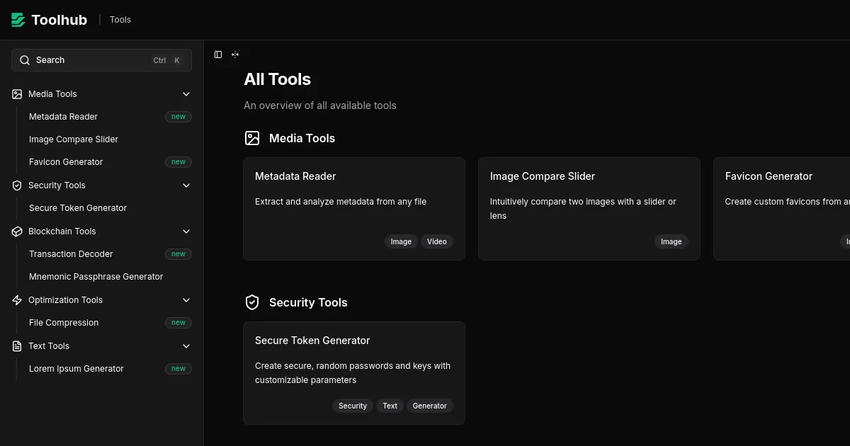 Toolhub - Powerful Tools for Creators screenshot